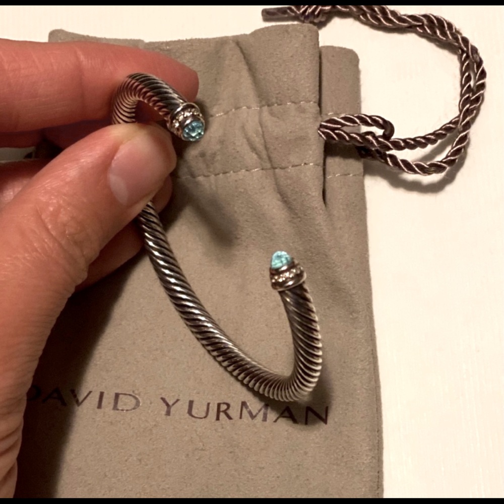 David Yurman Bracelet with Blue Topaz and Diamonds